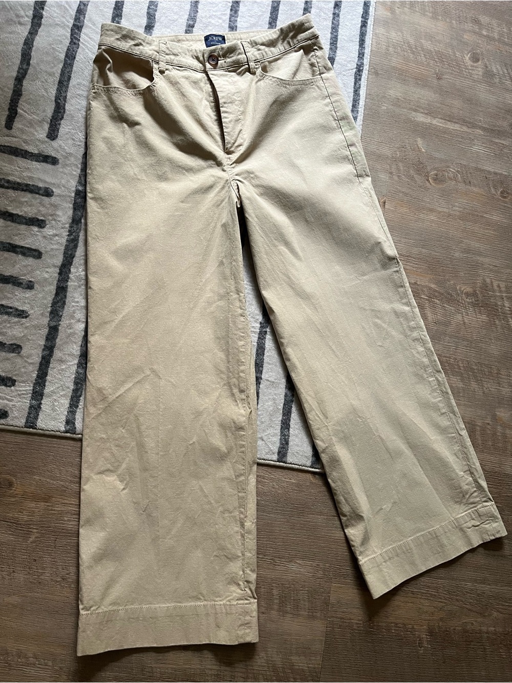 JCrew Ella Wide-leg Cropped Pant Light Khaki